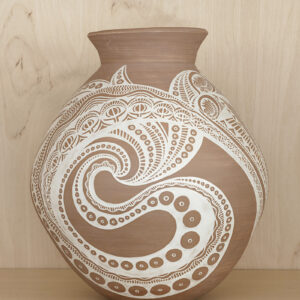 Coral Moon Jar; “Voyage to the Moon”