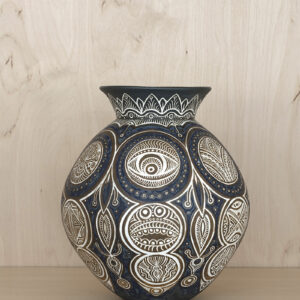 Brown & Blue Moon Jar: “Metamorphosis”