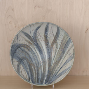 Stoneware bowl, painted slip and sgraffito