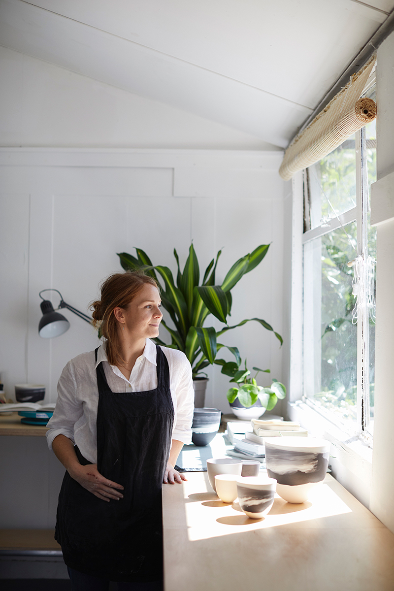 Celia_Dowson-Artist-Portrait_Photo-by-Helen-Cathcart studio pottery london shop artist