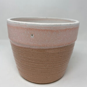 Pink and white planter