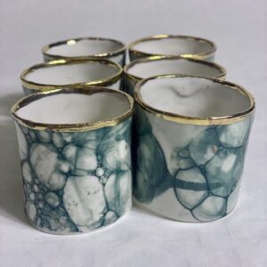 Teal Bubble Serviette Rings (set of 6)