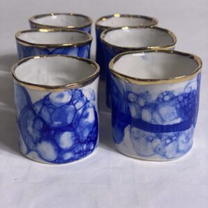 Mazarine Blue Bubble Serviette Rings (set of 6)