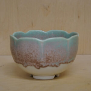 Turquoise and Pink Porcelain Bowl