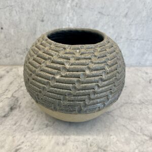 Blue low vase