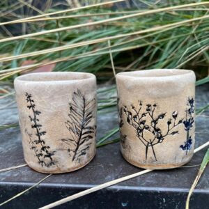 Espresso cups - Pressed flowers