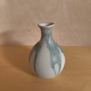 small vase blue green drips 3