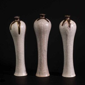 set of 3 white vases