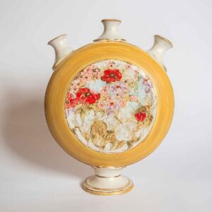 goldenrod watercolor cameo vase