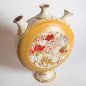 goldenrod watercolor cameo vase