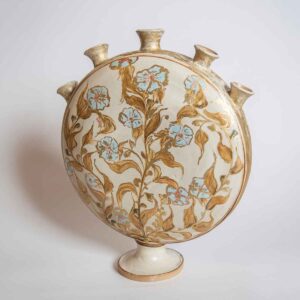 light blue and gold cameo vase