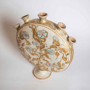 light blue and gold cameo vase