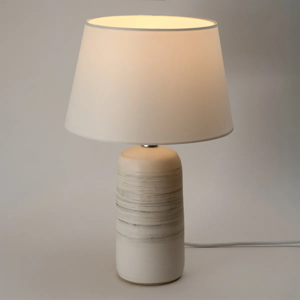 ceramic lamp with banded decoration