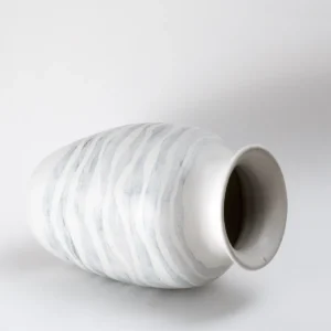 large vase with wave decoration