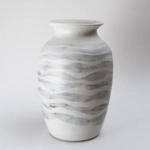 large vase with wave decoration